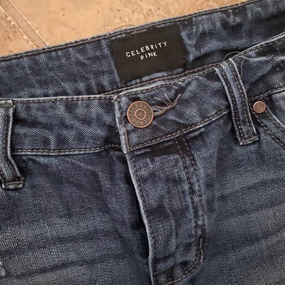 Celebrity Pink Destroyed MedWash Denim Jean Shorts - Picture 3 of 4